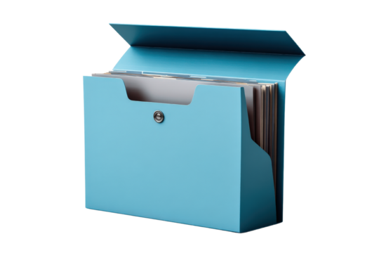 Bright Blue Folder with Insert for Organizing Documents and Files