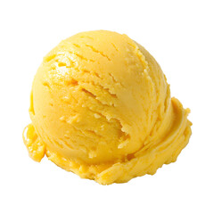 Yellow Ice Cream Scoop On White Background