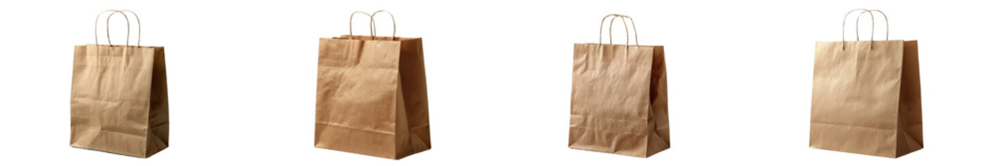 Blank Paper Bags with Handles Cut Out for Craft and Packaging Needs