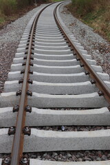 Bahnschienenverlegung.