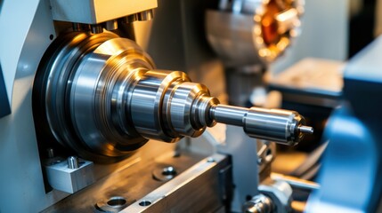 Naklejka premium Close-up of robotic machinery performing precision manufacturing tasks