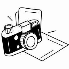 Obraz premium vintage photo camera icon
