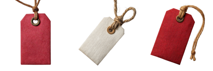 Mini Rectangular Gift Tags in Red and White Colors for Decoration