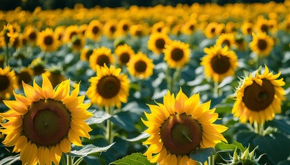 Fototapeta premium Sunflowers in a field, summer