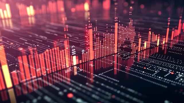 Abstract data visualization of financial metrics