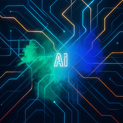 Obraz premium virtual technology background