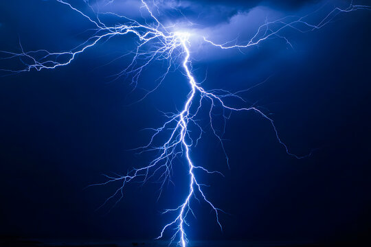 lightning in the night sky