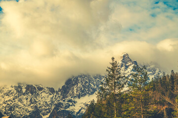 Spectacular Mountain Landscape of Kranjska Gora, Slovenia – Snow-Capped Peaks, Colorful Autumn Forests, and Tranquil Atmosphere
