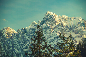 Spectacular Mountain Landscape of Kranjska Gora, Slovenia – Snow-Capped Peaks, Colorful Autumn Forests, and Tranquil Atmosphere