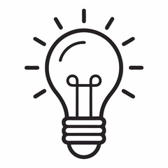 Light bulb. Icon for design. Easily editable