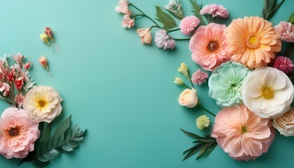 floral design and pastel color palette on tiffany background