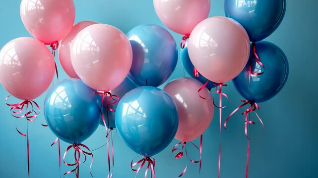 Balloons and emotions at gender reveal event