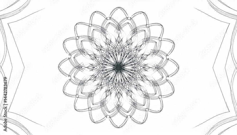 Poster creating intricate geometric patterns abstract art digital design minimalistic top-down view visual 