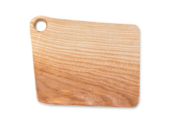 cutting board on white isolated background, top view