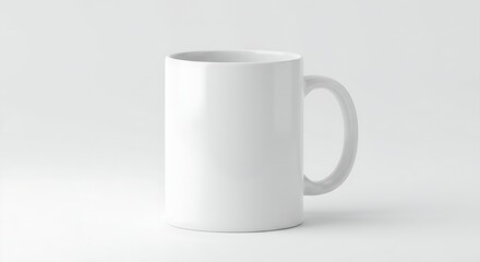 Fototapeta premium 3D mug mockup with customizable surface on white background