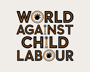 World Against Child Labor: Bold Typography Graphic Design