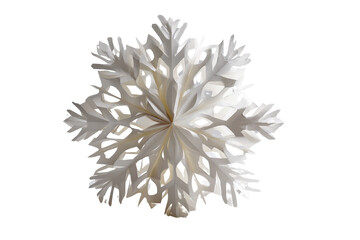 Hand Cut White Paper Snowflake Decoration for Winter Crafting