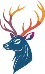 simple and clean deer vector art illustration with white background 