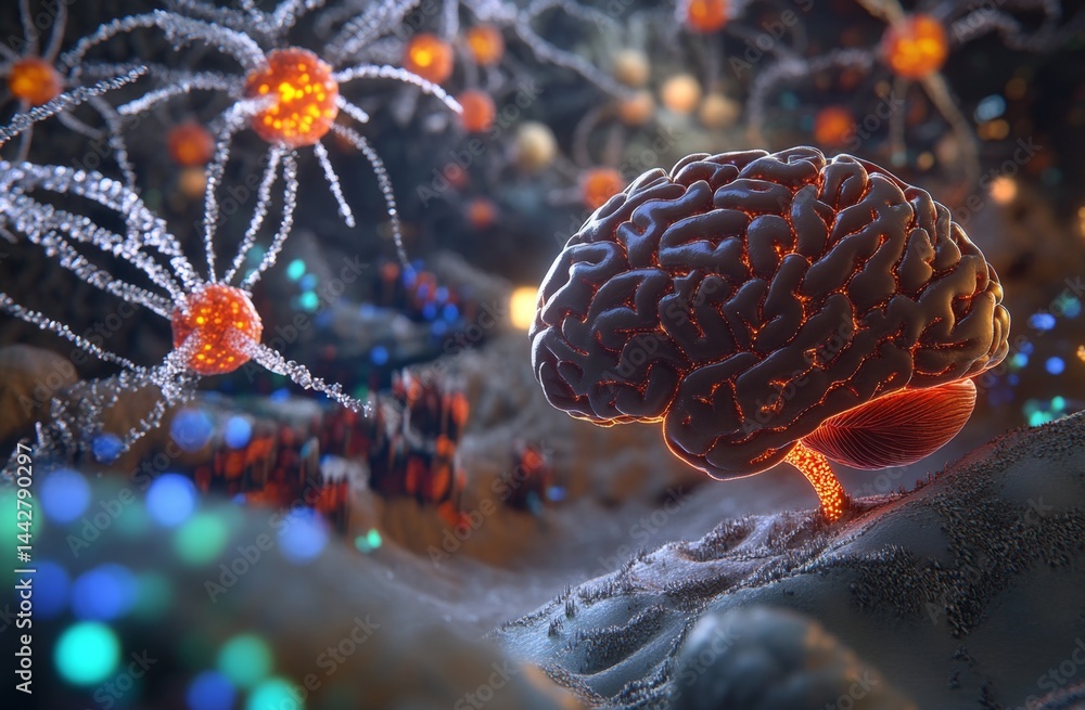 Poster brain cells and neural network