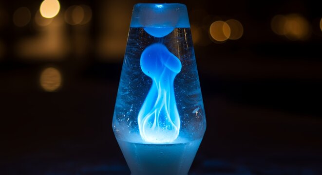 Vibrant blue lava lamp - Powered by Adobe