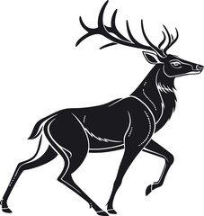 Obraz premium simple and clean deer vector art illustration with white background 