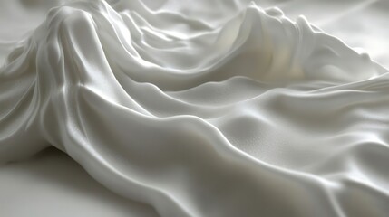 A close-up of flowing white fabric creating soft, elegant textures.