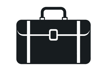leather briefcase silhouette vector illustration on white background