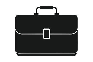 leather briefcase silhouette vector illustration on white background