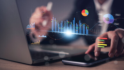 Data Analysis and Statistics for Business Marketing Scientists Using Dashboards to Visualize Graphs and Insights for Strategic Planning.