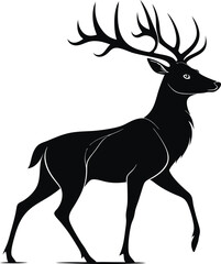 simple and clean deer vector art illustration with white background 