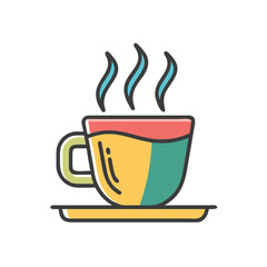 hot coffee cup on white background for web and graphic design