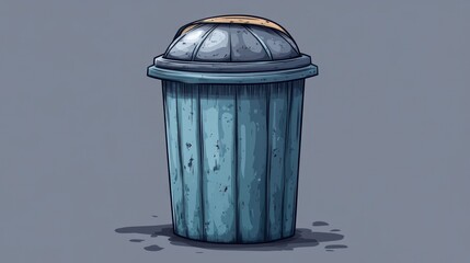 Outdoor trash can illustration