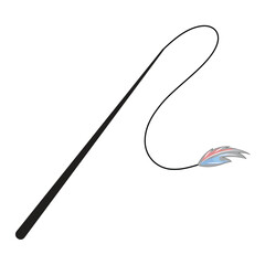 Vector illustration of pet feather teaser, perfect for playful cat entertainment and exercise themes