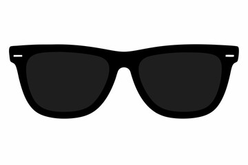 Fototapeta premium Minimalist silhouette of stylish sunglasses with bold black design