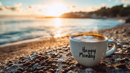 Morning coffee on the beach