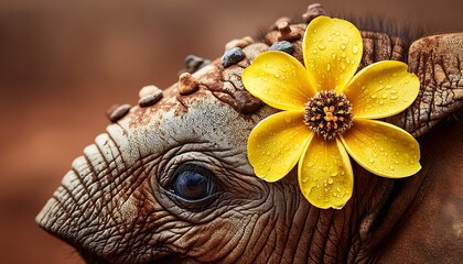 Baby Elephant, Flower, Wildlife, Africa