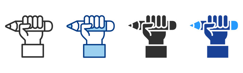 Pencil Icon Multiple Style Vector Collection 