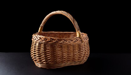 basket on black background