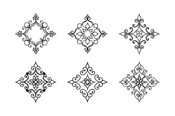 Elegant victorian graphic ornament vector collection