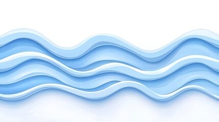 Abstract illustration of light blue waves on white background