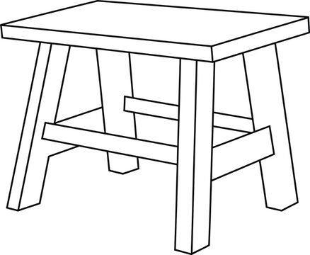 recommend clip art: Simple Wooden Stool Outline