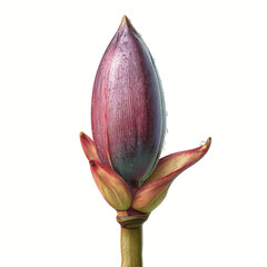 Vibrant Purple Flower Bud on Pale Yellow Transparent background