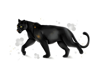 Fototapeta premium Contemporary Panther Art: Graphic Animal Illustration