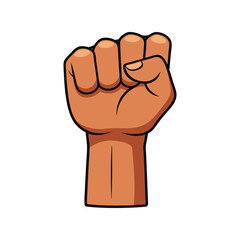 Strong Clenched Fist Vector, Hand Raised in Protest, Power and Freedom Symbol Illustration, Revolution and Rights Art