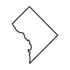 District of Columbia (Washington DC) Outline Vector Map