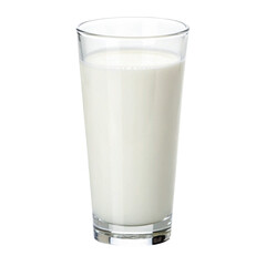 Refreshing glass of milk isolated on a bright transparent background. Photorealistic PNG file with no shadows. Ideal for presentations, packaging, advertising, and promotional design projects