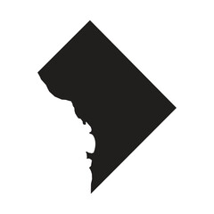 District of Columbia (Washington DC) Map Vector Silhouette