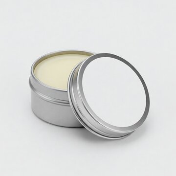 Natural Lip Balm Coconut Oil Tin Minimal Label Isolated Mockup