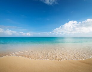 Obraz premium empty sand beach in summer fresh blue sky background