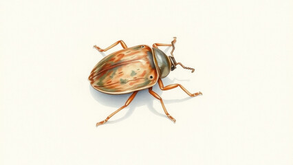 Detailed illustration of a colorful scarab beetle with distinctive markings Bed Bug Awareness Week
